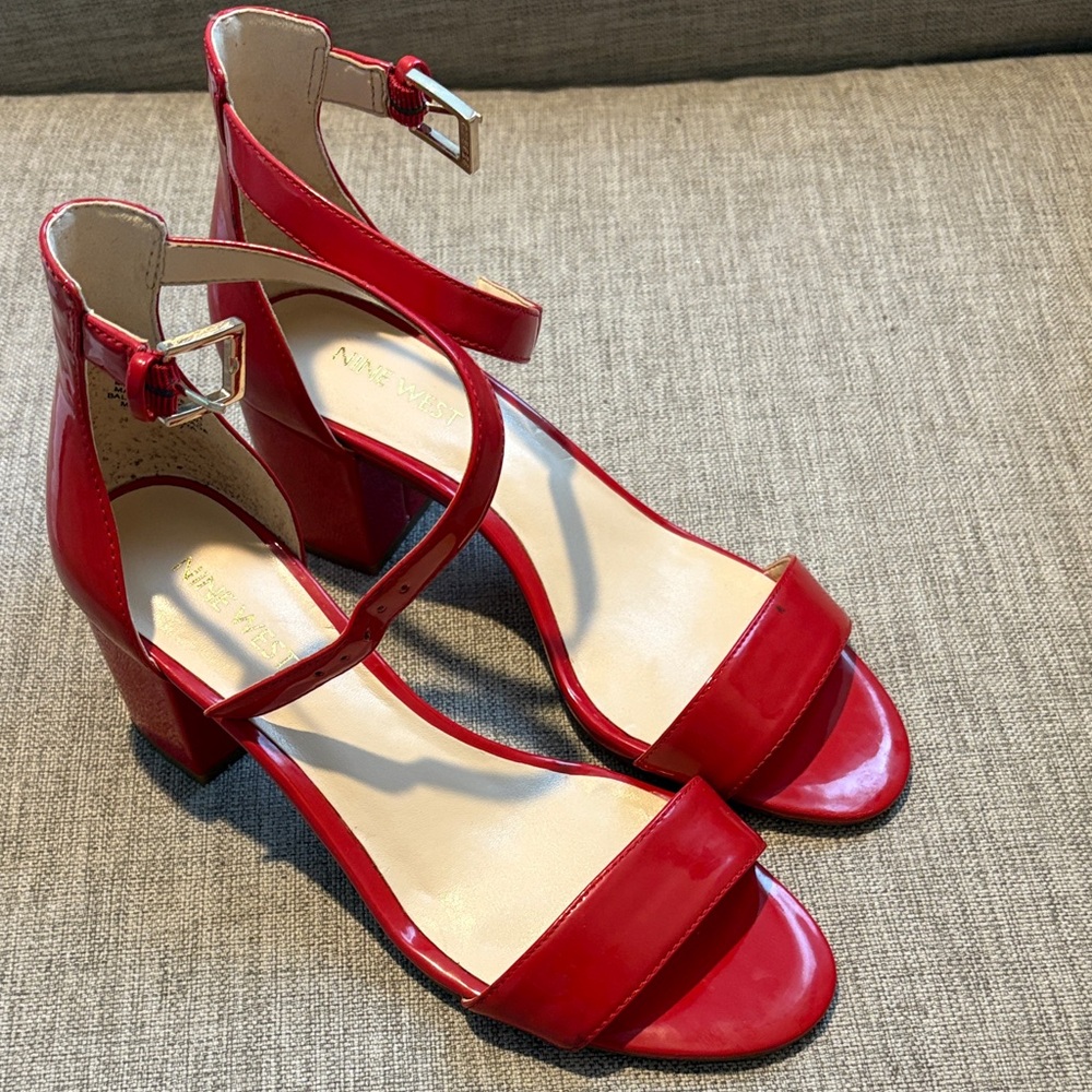 Nine West Bold Red Block Heels